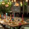 30914-D Vintage bruine houten tafel
