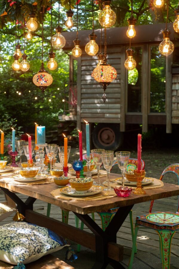 30914-D Vintage bruine houten tafel