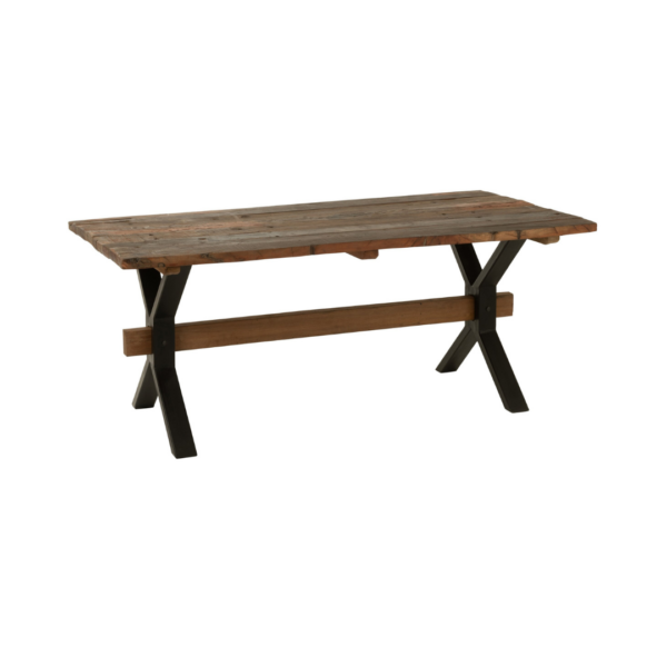 30914 Vintage eettafel Vintage bruine houten eettafel