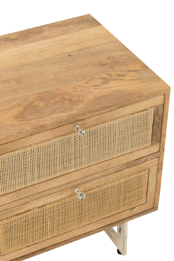 Nachtkastje Rotan mangohout naturel