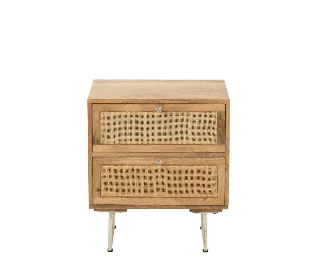 Nachtkastje Rotan Mangohout Naturel