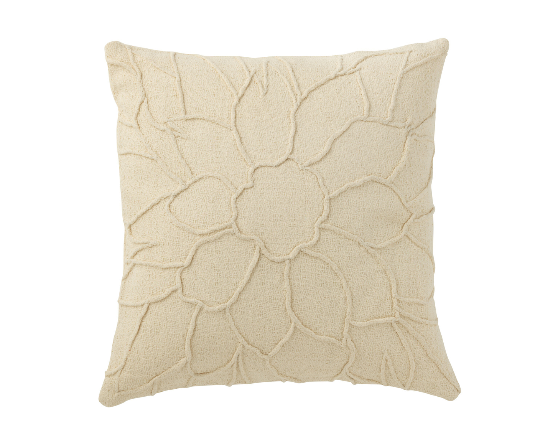 34169 Kussen flower ecru