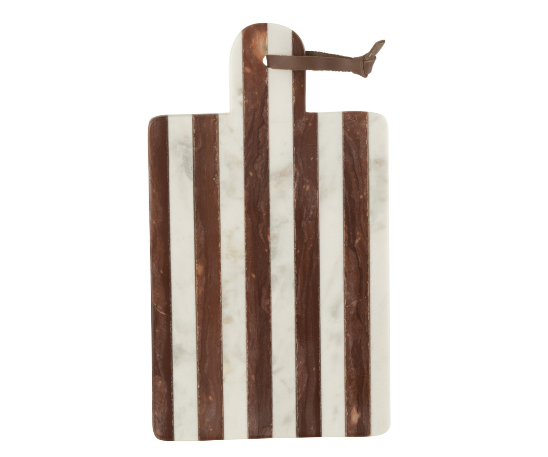 Gestreepte Marmeren Serveerplank J-line Medium