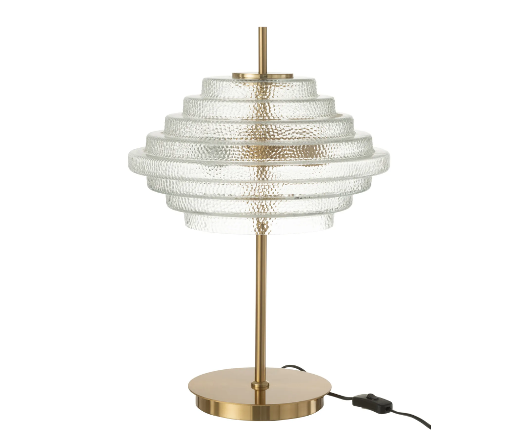 37812 Tafellamp LED Goud MetaalGlas Transparant Tafellamp LED Goud Metaal/Glas Transparant