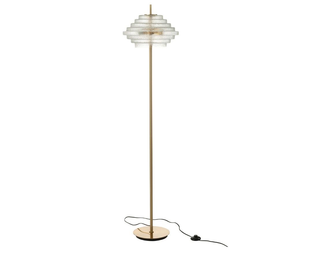 Vloerlamp Led Goud Metaal/Glas Transparant