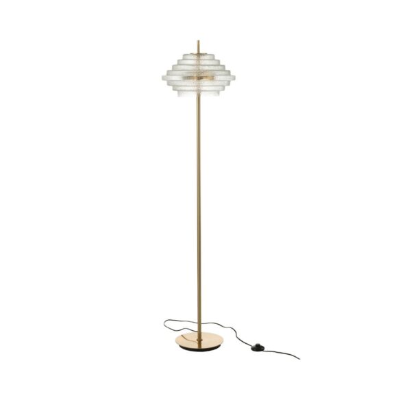 Vloerlamp Led Goud Metaal/Glas Transparant