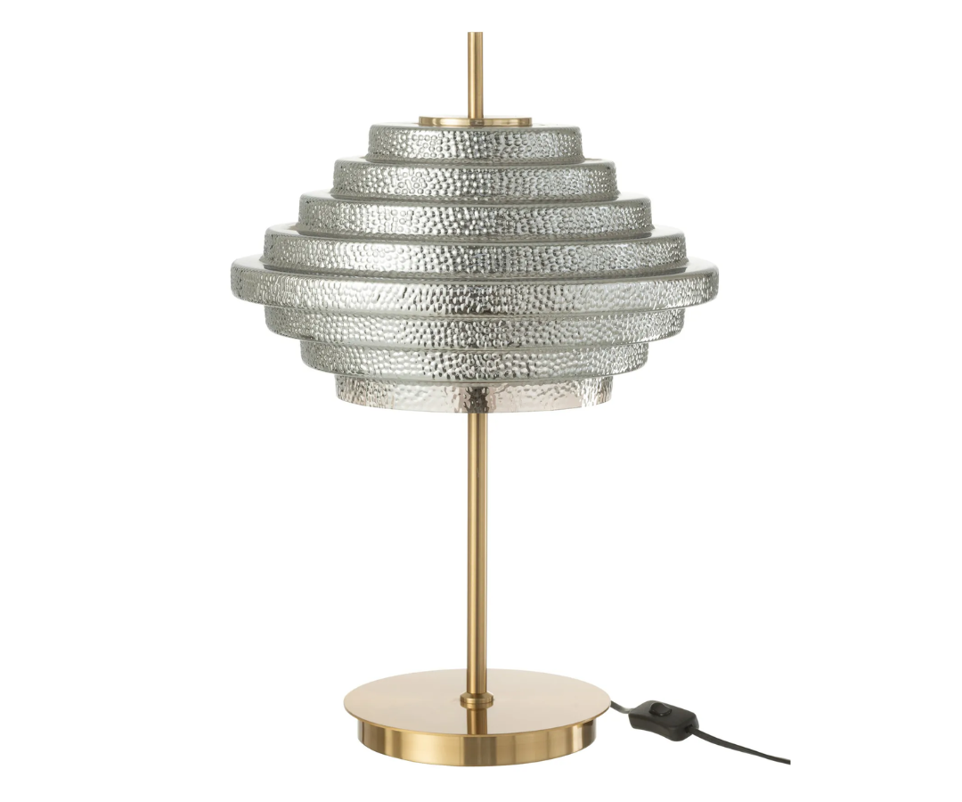 37814 Tafellamp LED Goud MetaalGlas Gerookt Tafellamp LED Goud Metaal/Glas Gerookt