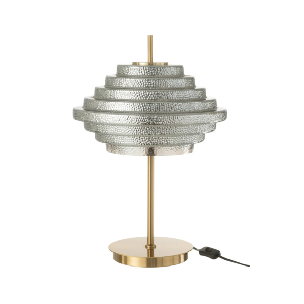 37814 Tafellamp LED Goud MetaalGlas Gerookt Tafellamp LED Goud Metaal/Glas Gerookt