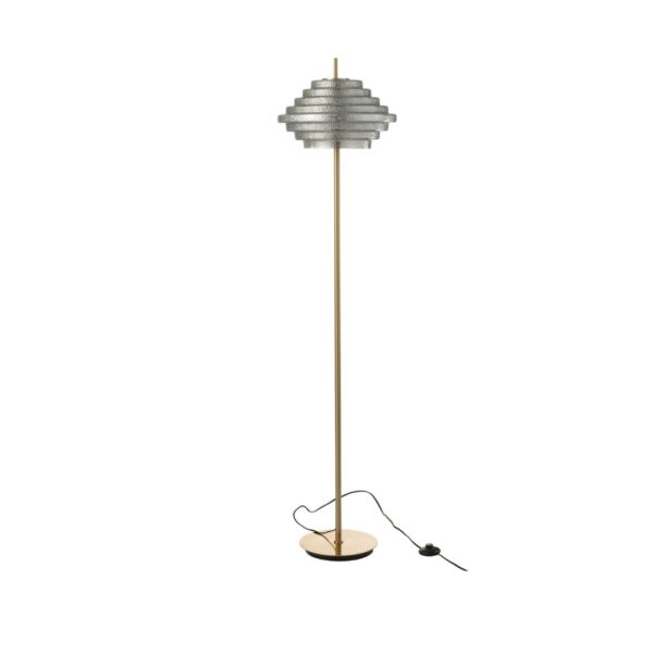 Vloerlamp Led Goud Gerookt Glas