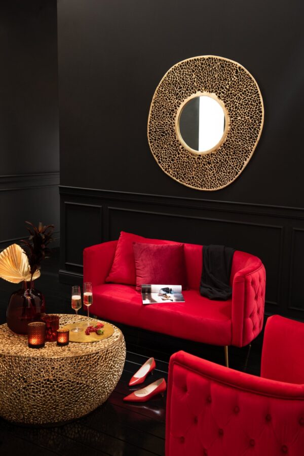 86077-A Ronde Salontafel Koraalpatroon Goud J-line