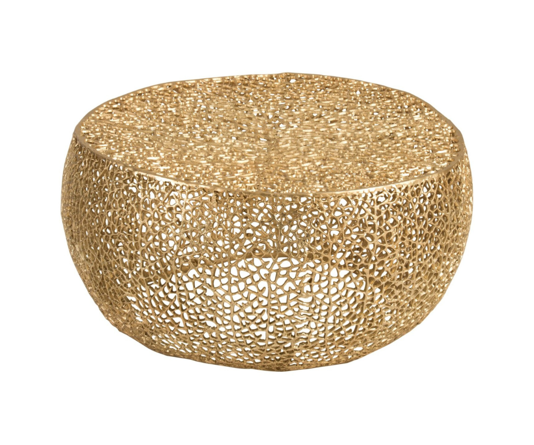 Ronde Salontafel Koraalpatroon Goud J-line
