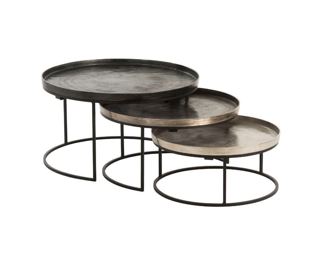 Set van 3 ronde bijzettafels Malmi J-line
