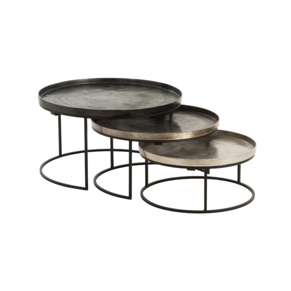 Set van 3 ronde bijzettafels Malmi J-line