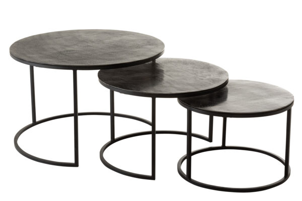 Set van 3 bijzettafels rond Oxidize