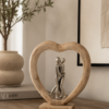 Figuur Koppel Mangohout:Aluminium 10893 Figuur Koppel Mangohout/Aluminium