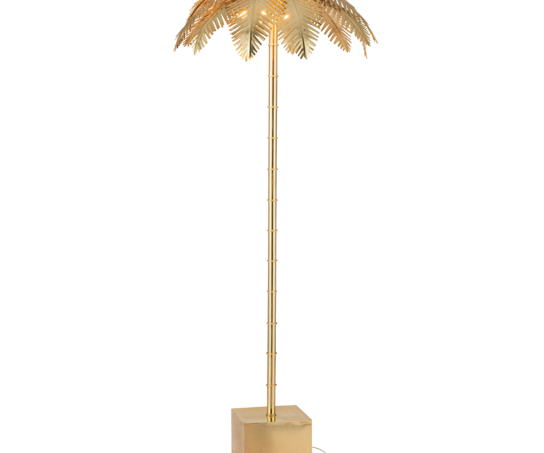 Vloerlamp Kokosbladeren staal Goud 96493 Vloerlamp Kokosbladeren staal Goud