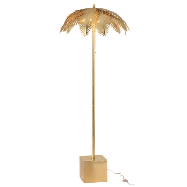 Vloerlamp Kokosbladeren staal Goud