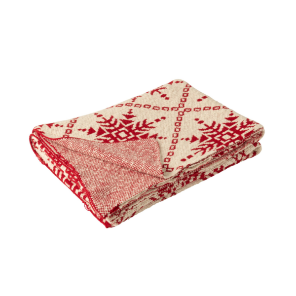 Deken Sneeuwvlokken Katoen Wit/Rood