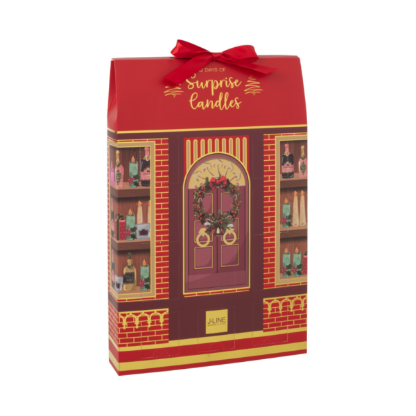 Adventskalender 12 Geurkaarsen Rood | J-line