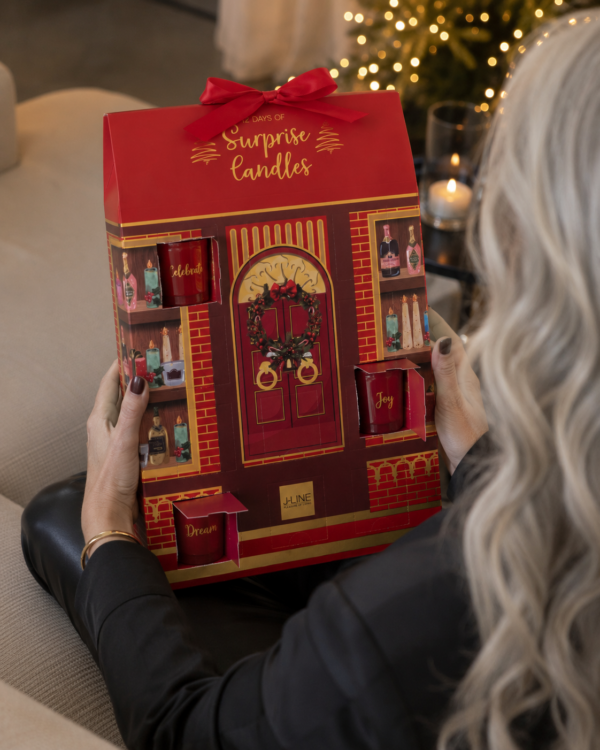 Adventskalender 12 Geurkaarsen Rood | J-line