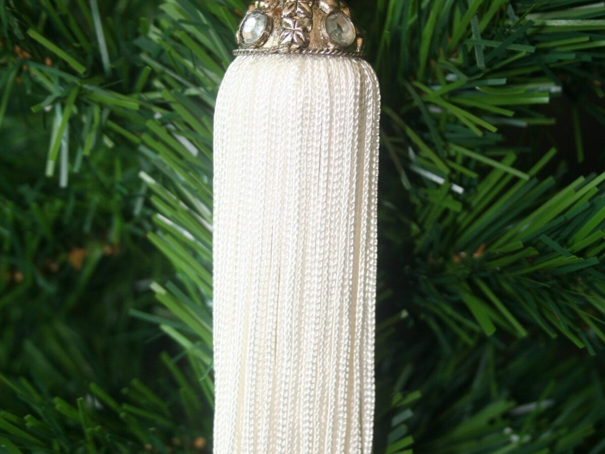 Tassel brass cap wit 21 cm