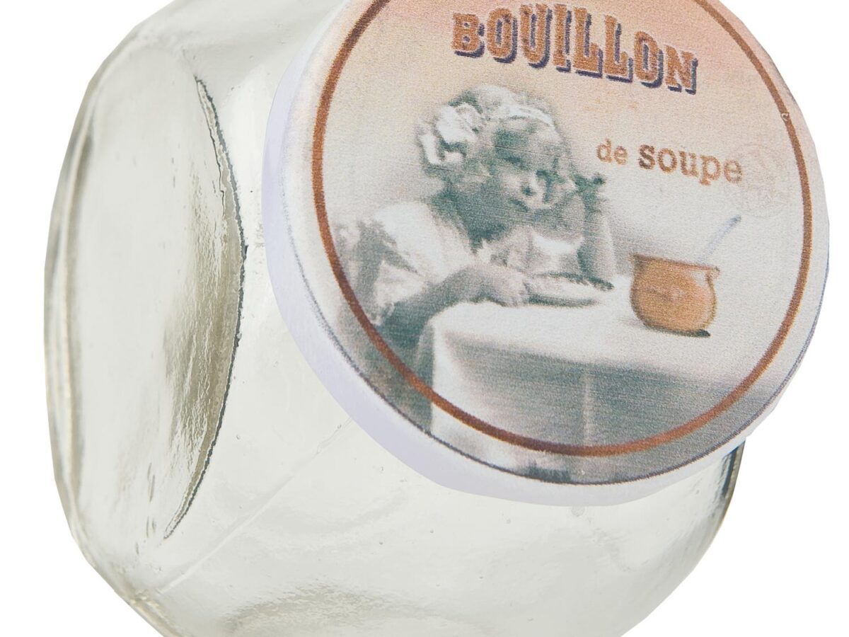 Glazen voorraadpotje deksel bouillon de soupe