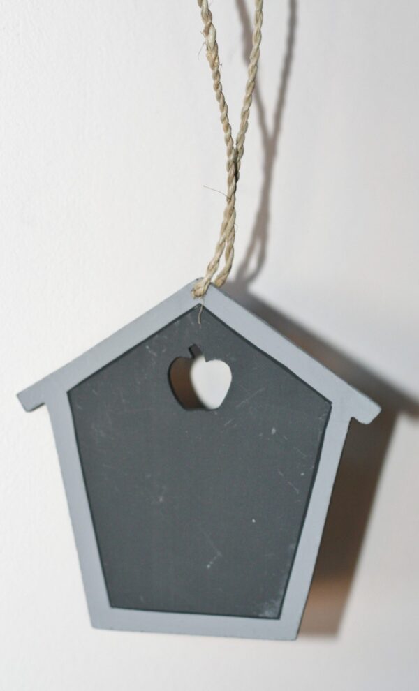 Huisje krijtbord grijs 10 cm