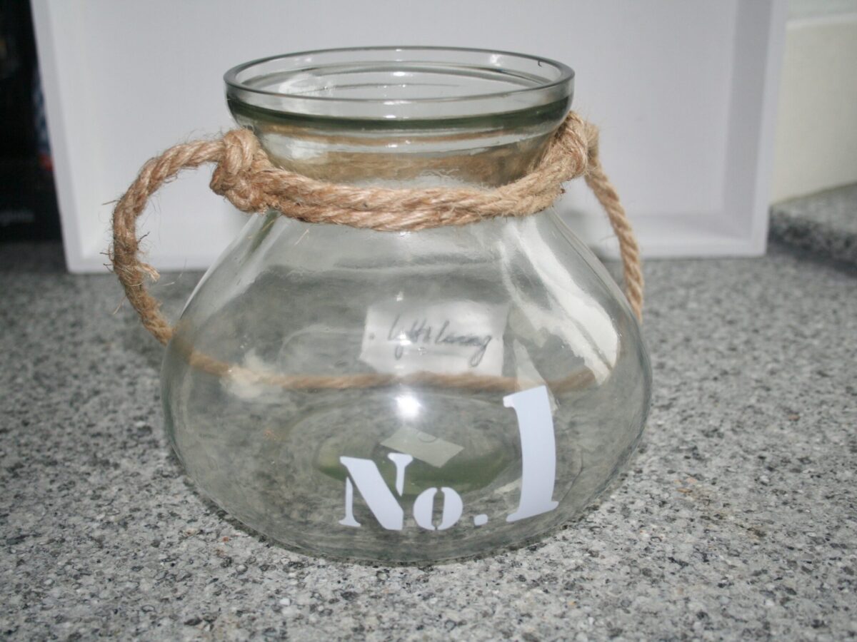 Windlicht met hengsel van touw nr.1