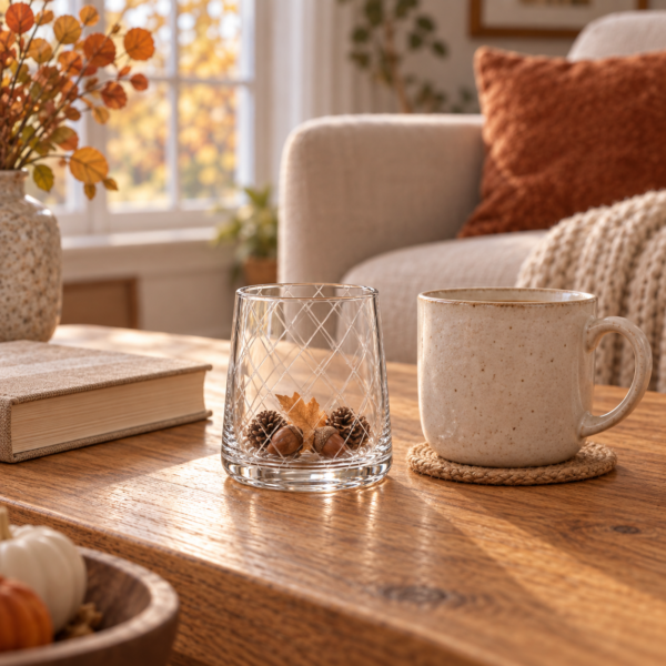502 Glass tumbler geruit 10 cm Glass tumbler geruit 10 cm