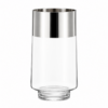 J56907 - Windlicht Conisch glas :Zilver rand 25 x 15 cm Windlicht Conisch glas /Zilver rand 25 x 15 cm