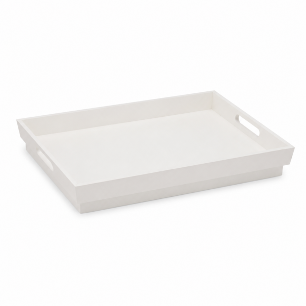 Dienblad /plateau wit  hout 42 x 47 x 7 cm