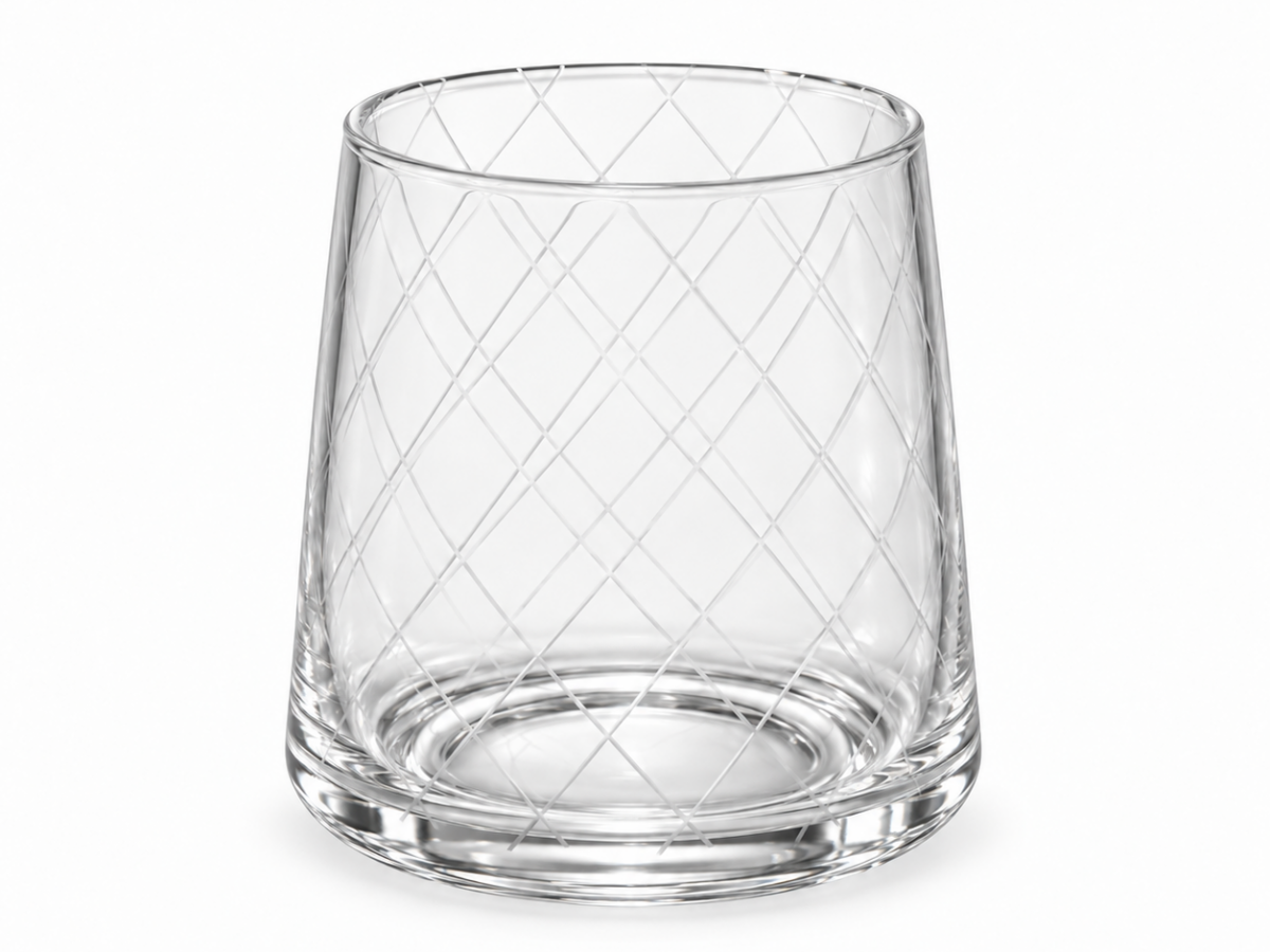 Glass tumbler geruit 10 cm Glass tumbler geruit 10 cm