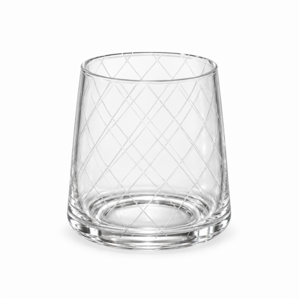 Glass tumbler geruit 10 cm Glass tumbler geruit 10 cm