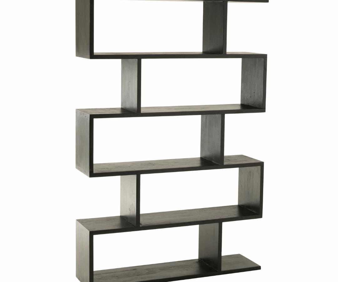 Boekenkast Listo Mangohout Mat Zwart