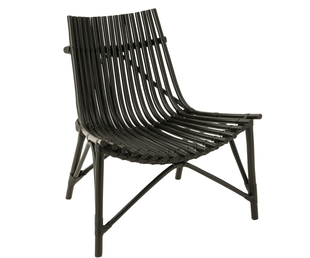 Zwarte Loungestoel Rotan J-line