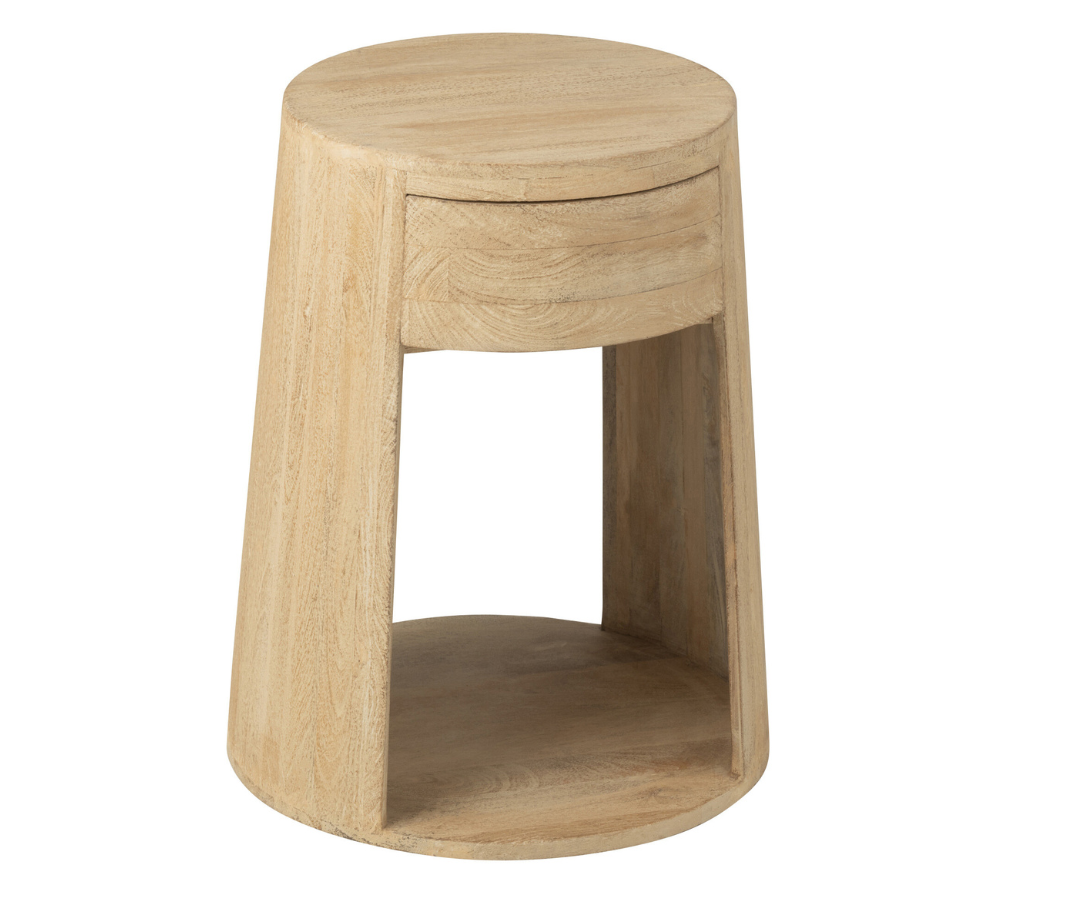 Nachtkastje Drawn Mangohout J-line Beige