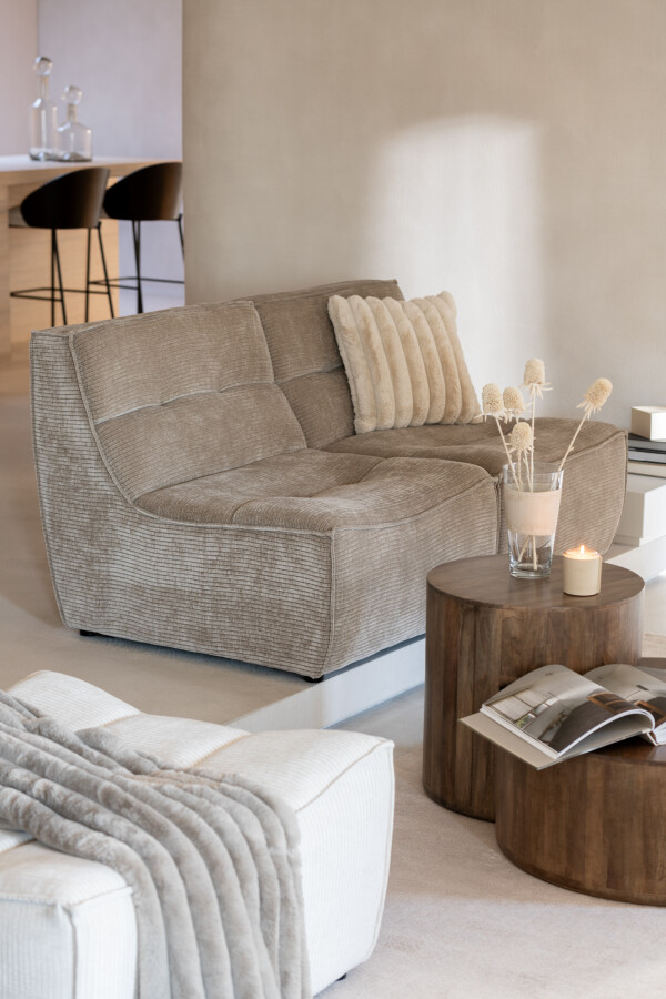 46044-C Poef Grid Beige