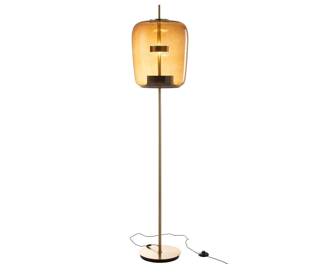 Vloerlamp LED Glas Bruin