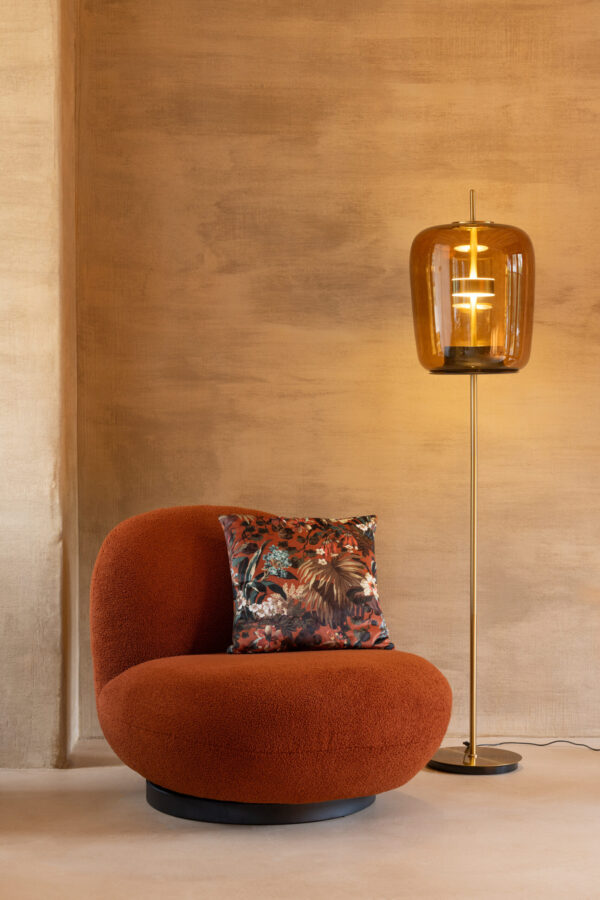 Vloerlamp LED Glas Bruin