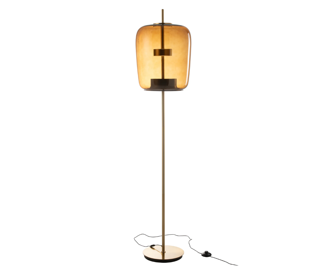 Vloerlamp LED Glas Bruin