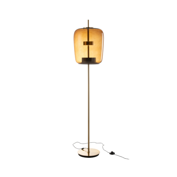 Vloerlamp LED Glas Bruin