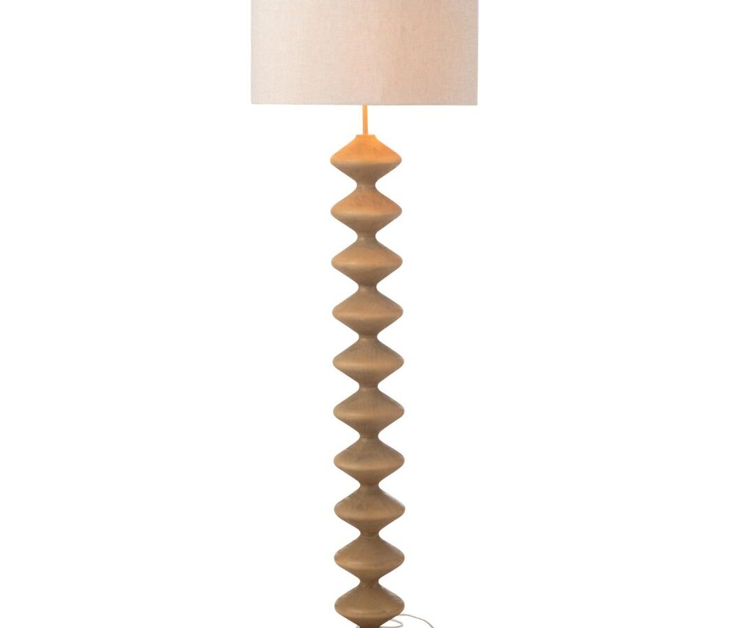 Vloerlamp Caterpillar Populierenhout Natuur/Grijs