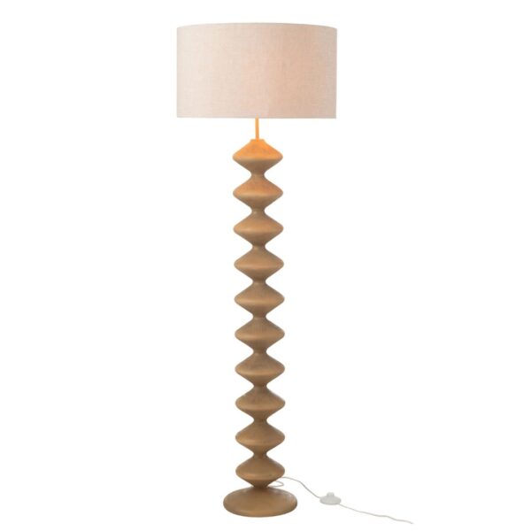 Vloerlamp Caterpillar Populierenhout Natuur/Grijs