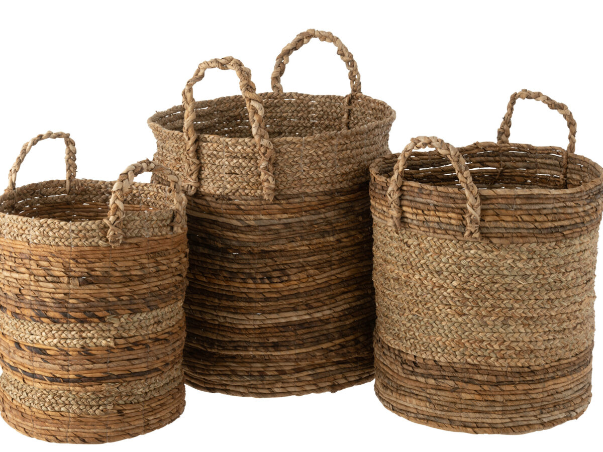 Set van 3 manden Lucie Raffia Nature