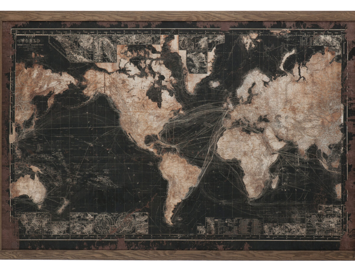 Kader Wereldkaart Led verlicht