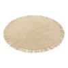 Rond vloerkleed boho beige met franjes