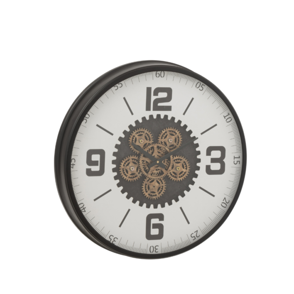 Klok Tandwiel Large zwart wit
