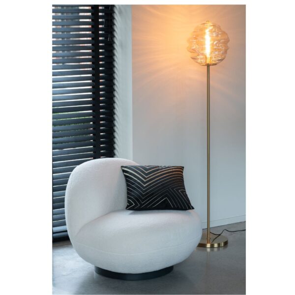 Vloerlamp Honingraat Glas Licht Cognac