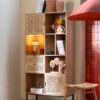 Vakkenkast/Wandkast in het beige van MDF hout en metaal
