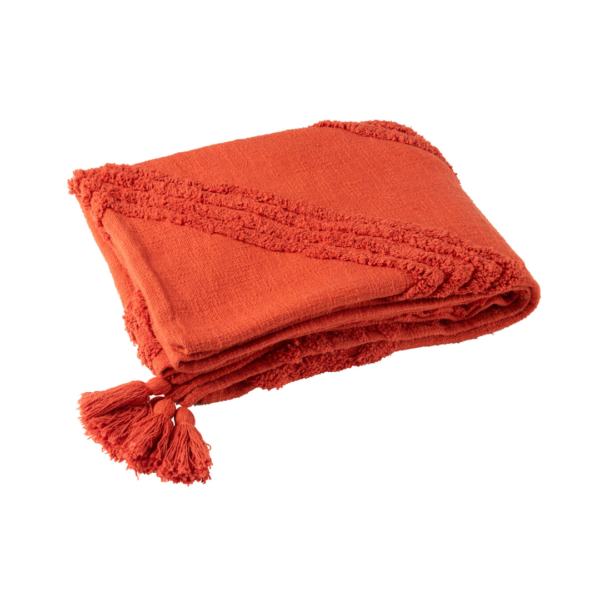 Plaid Getuft Baksteenrood